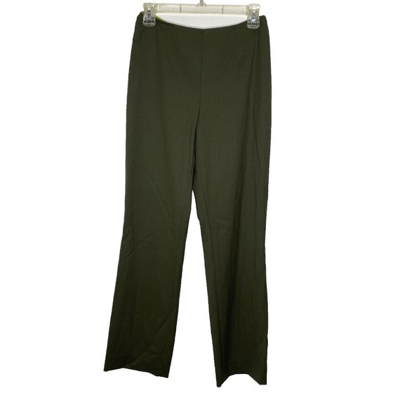 RALPH LAUREN BLACK LABEL GREEN PANTS SIZE 4 WOOL FLAT FRONT SIDE ZIP